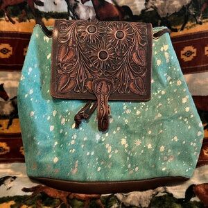 American Darling Cowhide & Tooled Leather Backpack